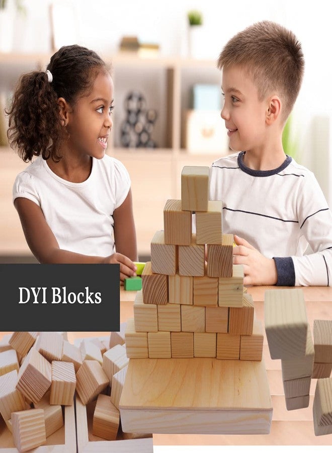 GIFT EQUALS LOVE Wooden Building Blocks Cubes with Tray for Crafts DIY Project Montessori Toy Set of 50 Cubes & 2 Trays 3CM*3CM for Kids (50 PCS Set) - Image 4